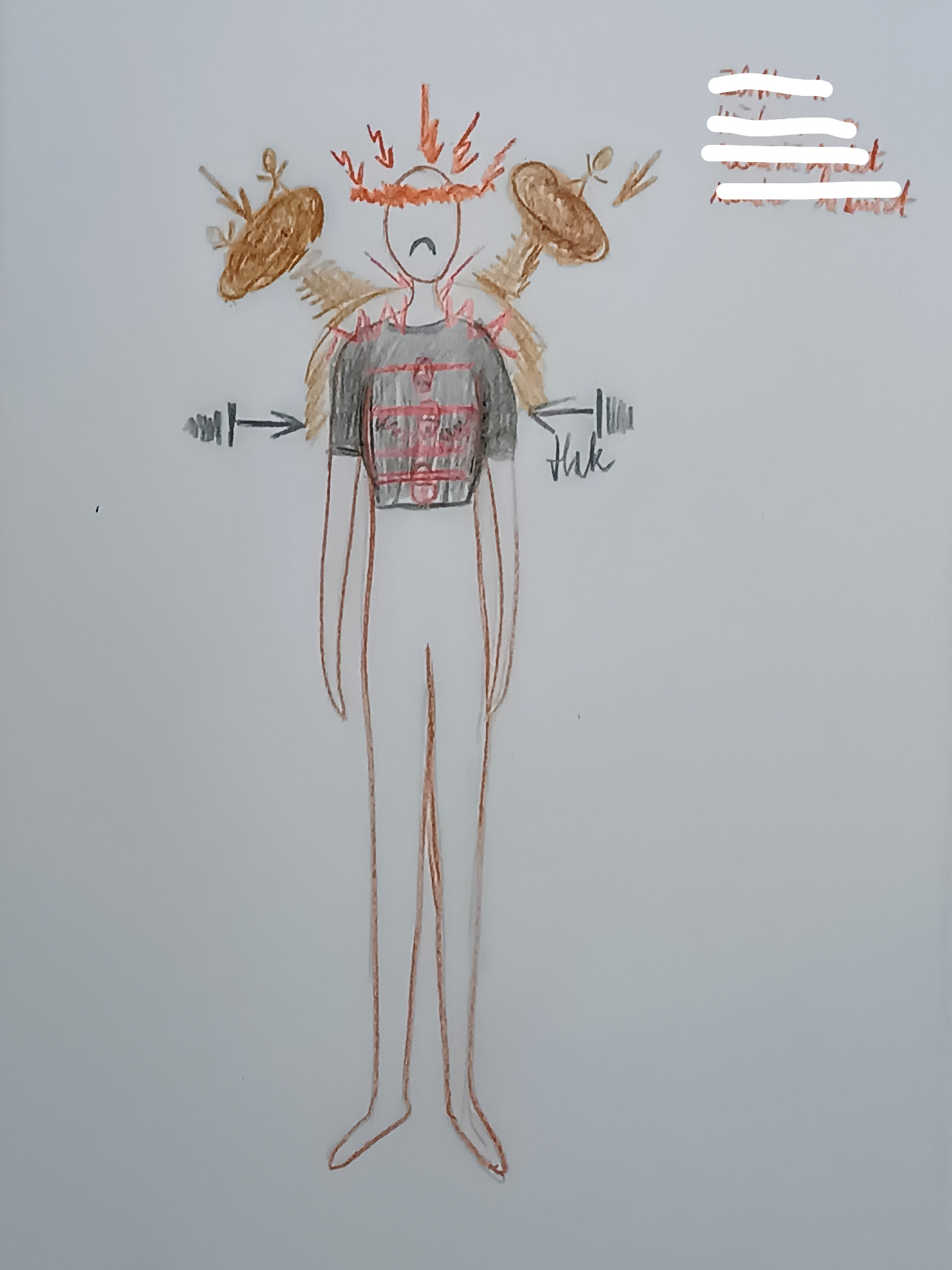 kresba bolesti krční a hrudní páteře u klientky 45 let